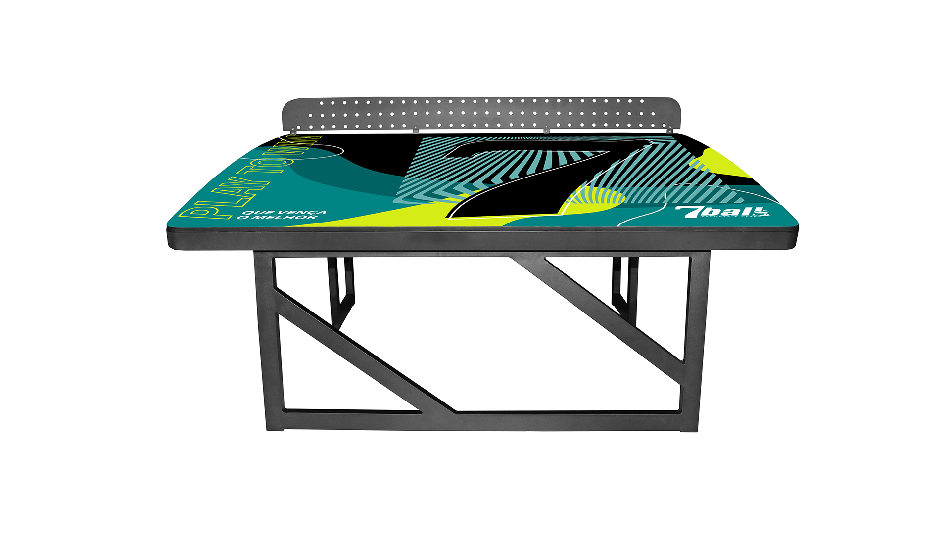 Vista frontal real da Futmesa Fixo 7Ball