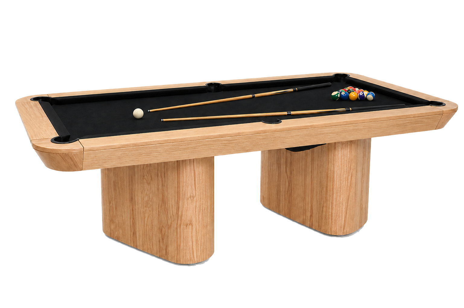 Mesa Verona 7Ball em madeira natural com pano preto