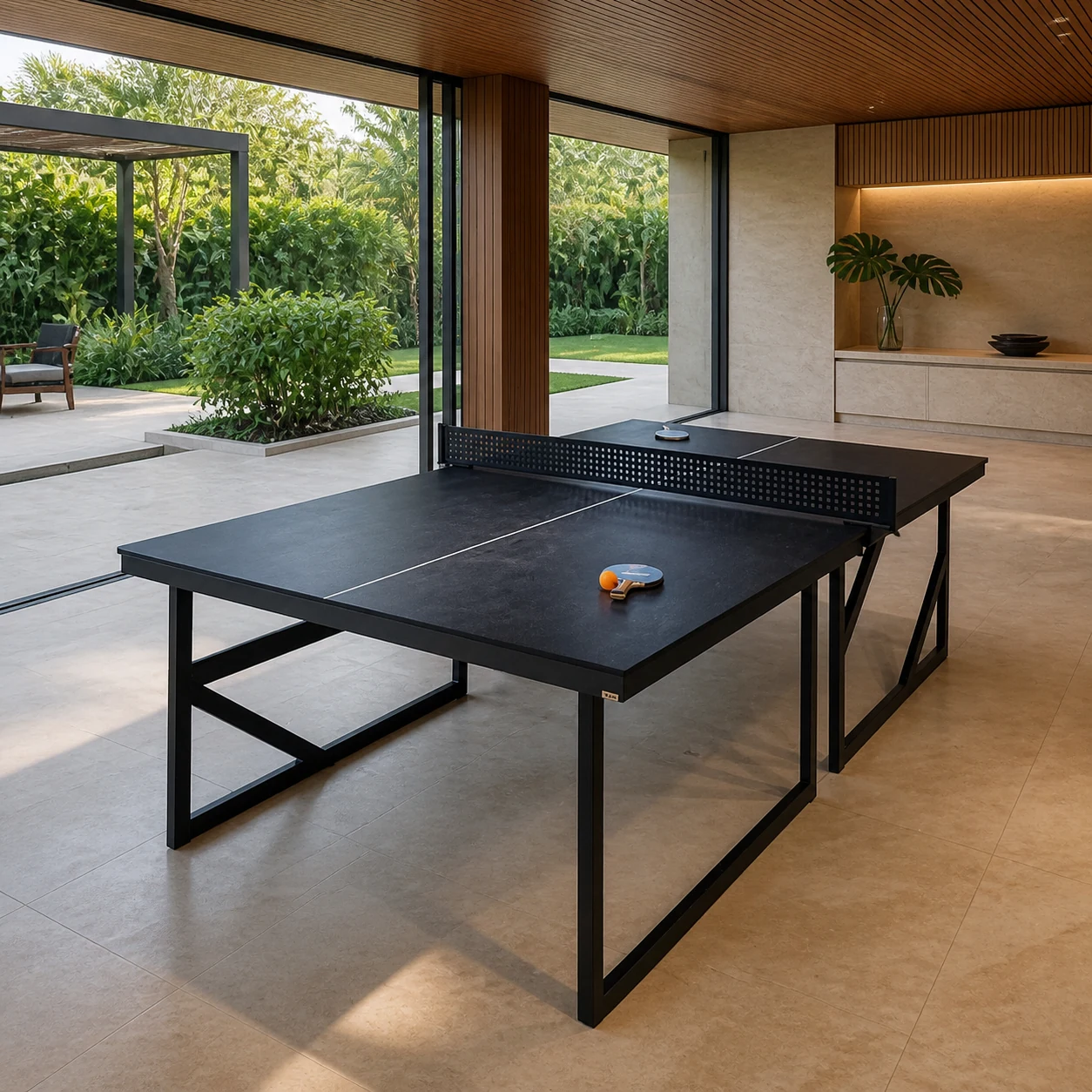 Mesa de Tênis de Mesa 7Ball — acabamento preto
